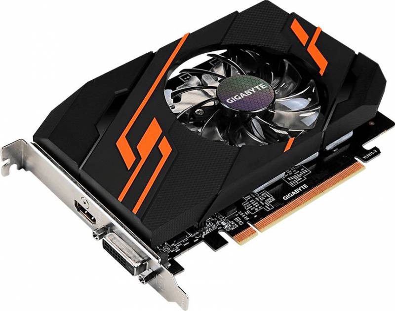 Видеокарта Gigabyte PCI-E GV-N1030OC-2GI nVidia GeForce GT 1030 2048Mb 64bit GDDR5 1265/6008/HDMIx1/HDCP Ret