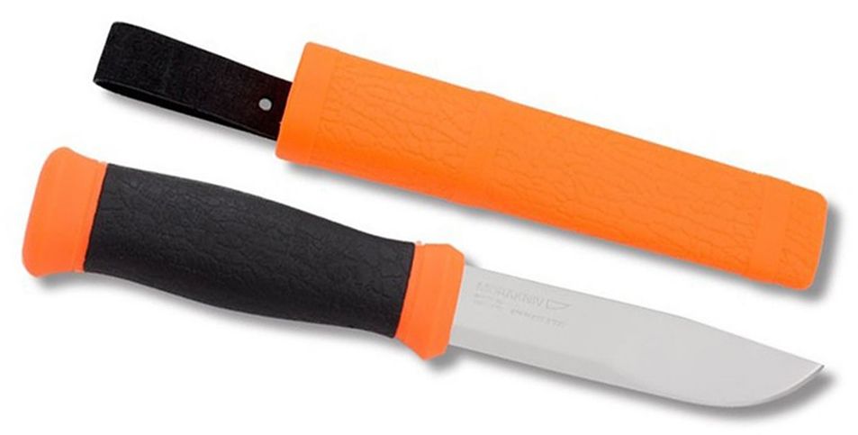 Ножи кухонные Нож Morakniv Outdoor 2000 (12057) стальной разделочный лезв.109мм прямая заточка оранжевый/черный