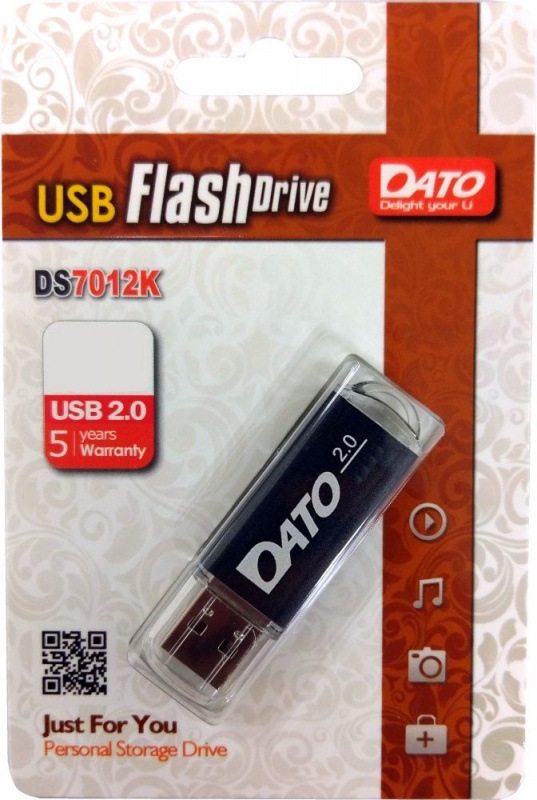 Флеш Диск Dato 16Gb DS7012 DS7012K-16G USB2.0 черный