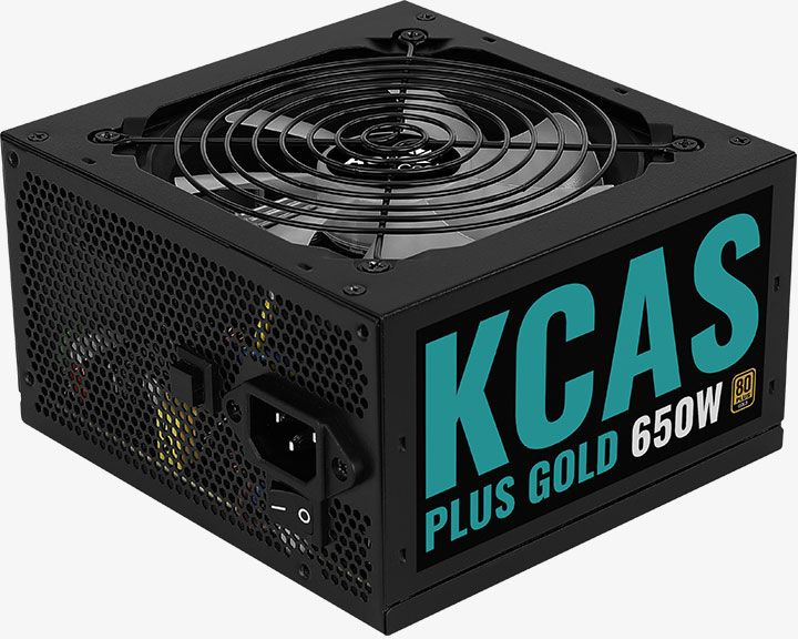   Неватека Блок питания Aerocool ATX 650W KCAS PLUS GOLD 650W ARGB 80+ gold 24+2x(4+4) pin APFC 120mm fan 6xSATA RTL