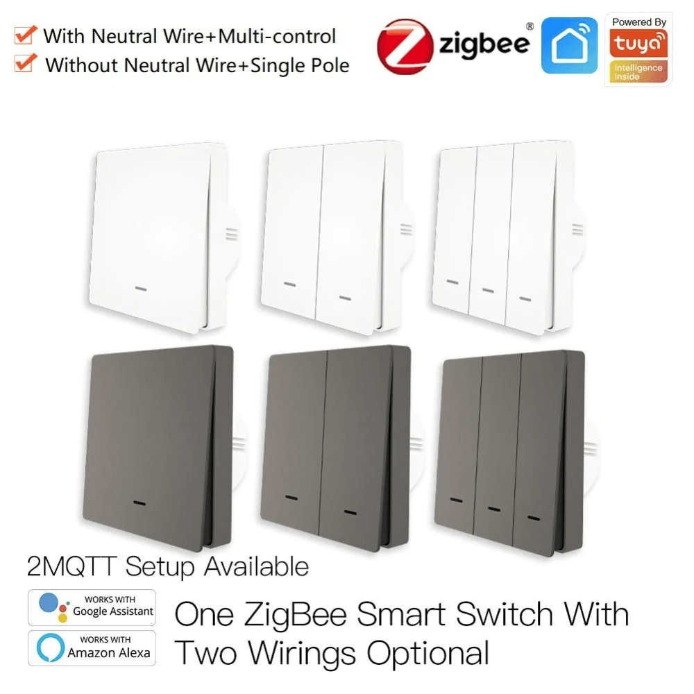 Умный выключатель MOES Gang Smart Switch ZS-B-EU1, Zigbee, 95-250 В