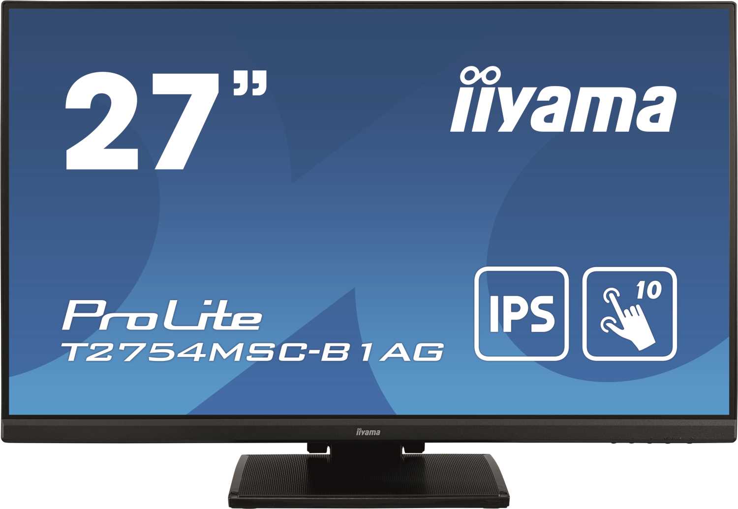 Монитор Iiyama 27" Touch T2754MSC-B1AG черный IPS LED 4ms 16:9 HDMI M/M матовая 1000:1 300cd 178гр/178гр 1920x1080 D-Sub DisplayPort FHD USB 5.1кг