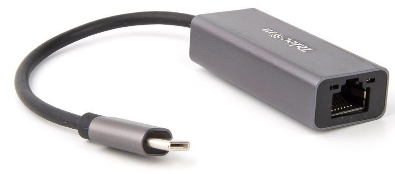 Кабель-переходник USB 3.1 Type-C -->RJ-45 1000Mbps Ethernet, Aluminum Shell, 0.15м Telecom <TU320M> VCOM Telecom USB 3.1 Type-C - RJ-45 (TU320M)