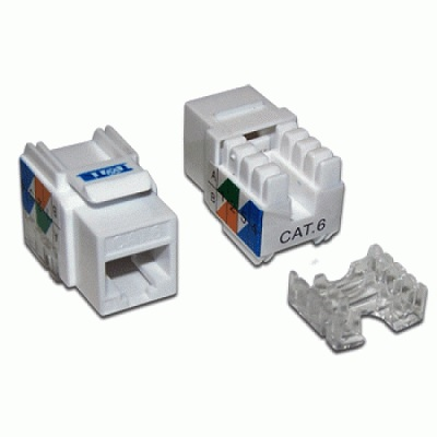 Модуль Keystone RJ45, Cat.6, UTP, 90 градусов, белый (TWT-OK45UTP/6-WH)