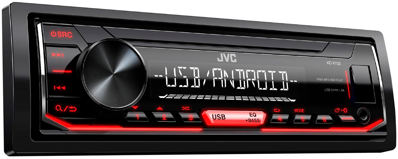 Головные устройства  Неватека Автомагнитола JVC KD-X152M 1DIN 4x50Вт