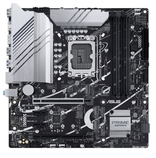 Материнская плата ASUS PRIME Z790M-PLUS D4, LGA1700, Z790, 4*DDR4, HDMI+DVI+DP, CrossFireX, SATA3 + RAID, Audio, Gb LAN, USB 3.2, USB 2.0, COM*1 header (w/o cable), mATX ; 90MB1D20-M0EAY0 (PRIME Z790M-PLUS D4)