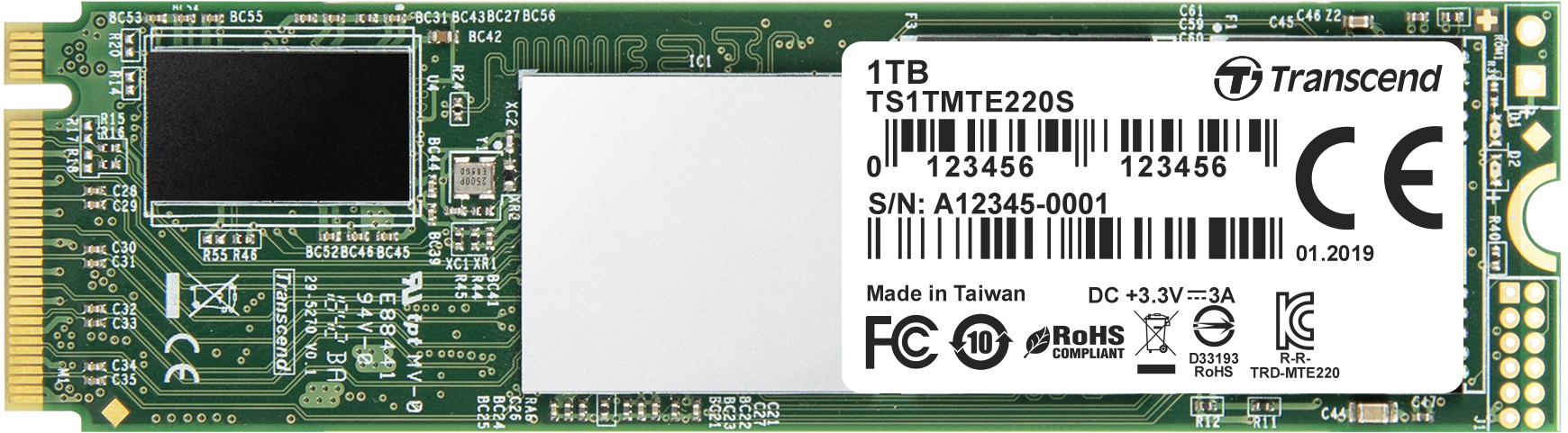 Накопитель SSD Transcend PCI-E x4 1Tb TS1TMTE220S M.2 2280