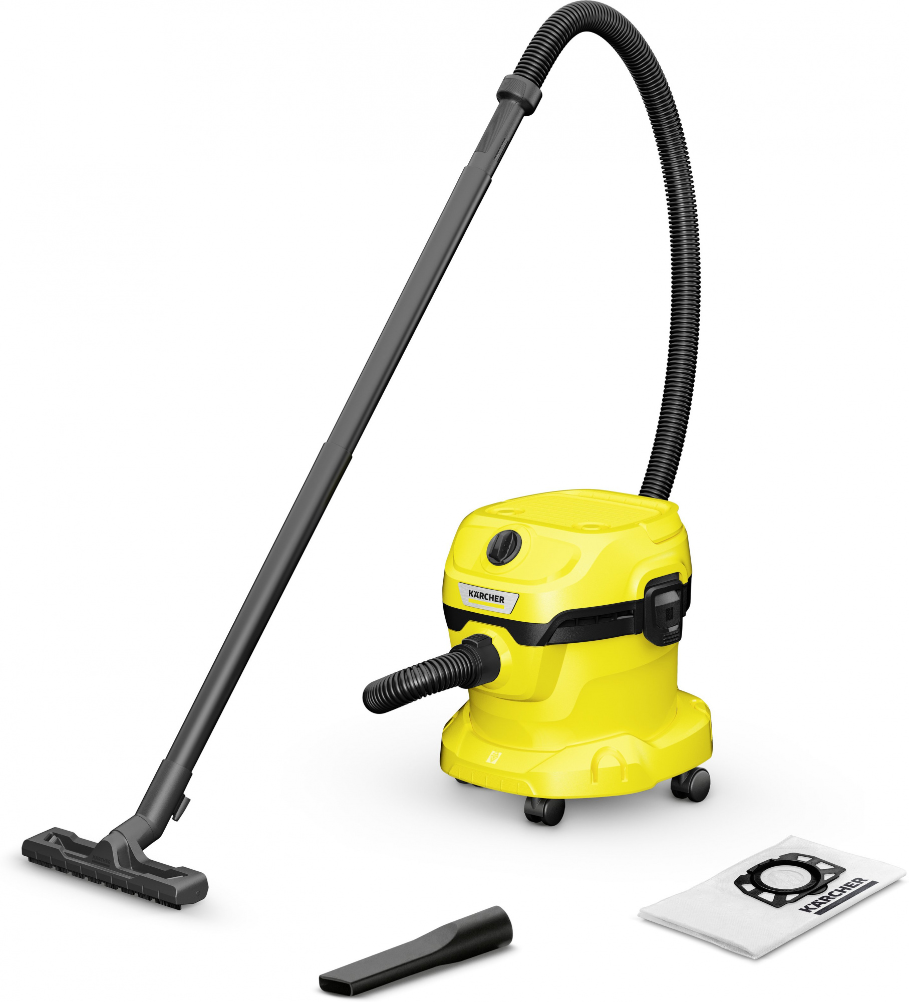 Строительный пылесос Karcher WD 2 Plus V-12/4/18 1000Вт (уборка: сухая/сбор воды) желтый