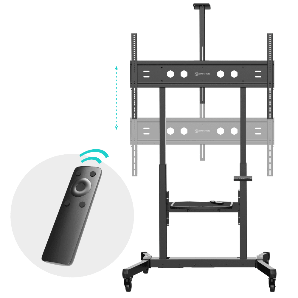 ONKRON моторизированная стойка для телевизора с кронштейном 50"-100", мобильная, TS1991 eLift черная