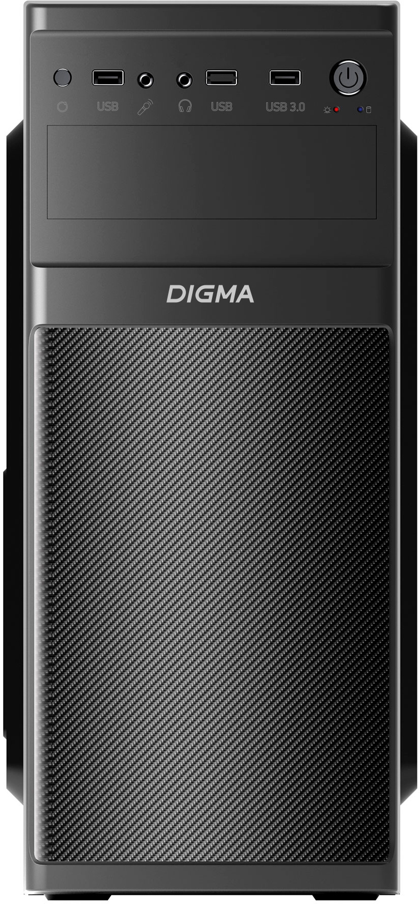 Корпус Digma DC-ATX200-U3 черный без БП ATX 2xUSB2.0 audio