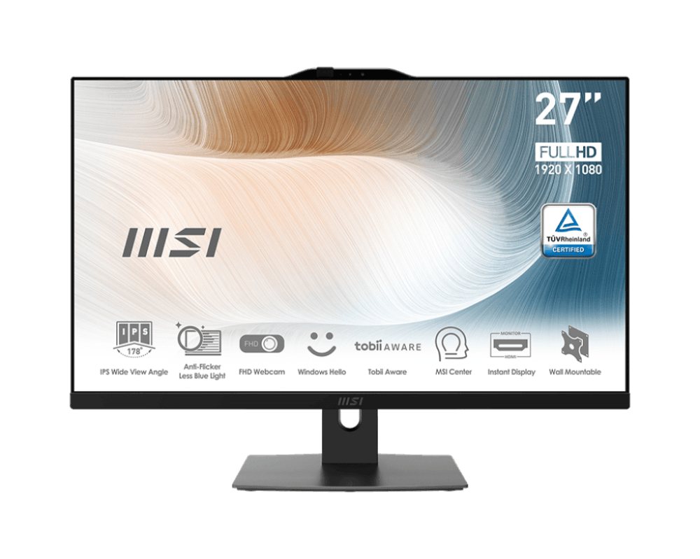 Modern AM272P 12M-271RU (MS-AF82)  27'' FHD(1920x1080)/Intel Core i7-1260P/32GB+1TB SSD/Integrated/WiFi/BT/2.0MP/W11Pro/1Y/BLACK