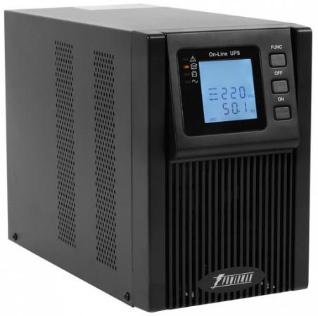 ИБП POWERMAN Online 3000, LCD, двойного преобразования, 3000ВА, 2700Вт, 2 евророзетки с резервным питанием, USB, RS232, слот SNMP, разъем EPO, внешний блок батарей (в комплект не входит),  215 х 315 х 475 мм., 8.9 кг. Powerman Online 3000 Plus