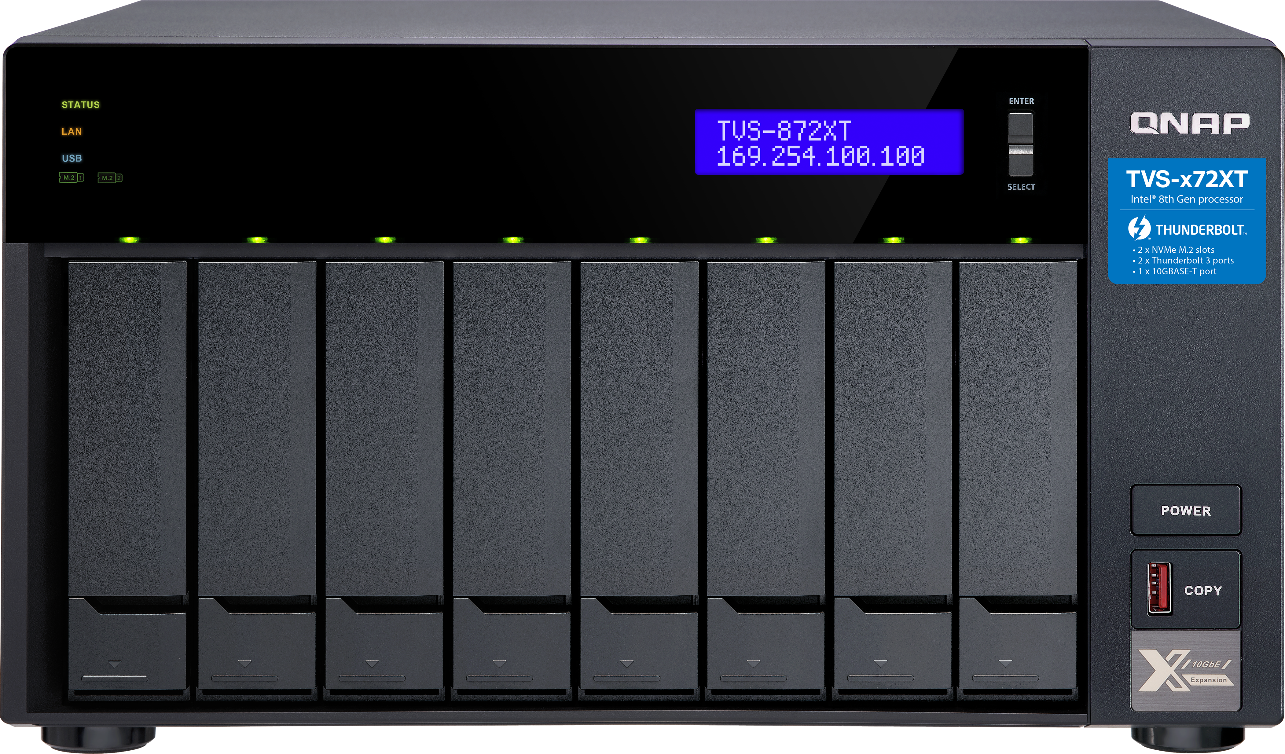 Сетевое хранилище без дисков QNAP TVS-872XT (TVS-872XT-i5-16G)