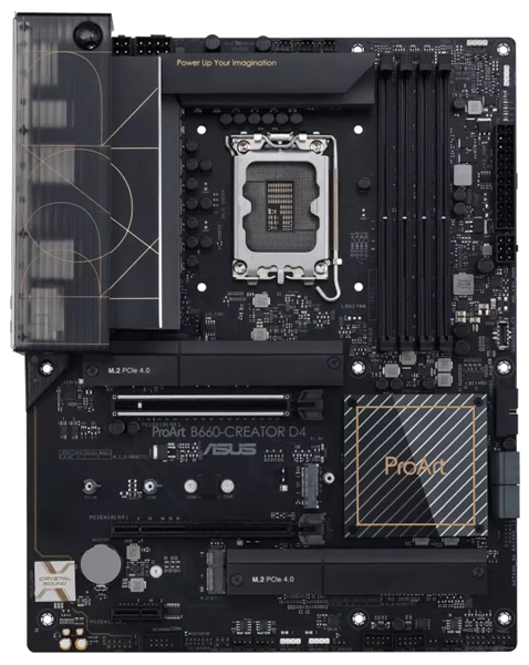 Материнская плата ASUS PROART B660-CREATOR D4, LGA1700, B660, 4*DDR4, HDMI+DP (through Type C), CrossFireX, SATA3 + RAID, Audio, Gb LAN, USB 3.2*8, USB 2.0*6, COM*1 header (w/o cable), ATX ; 90MB19F0-M0EAY0 (PROART B660-CREATOR D4)