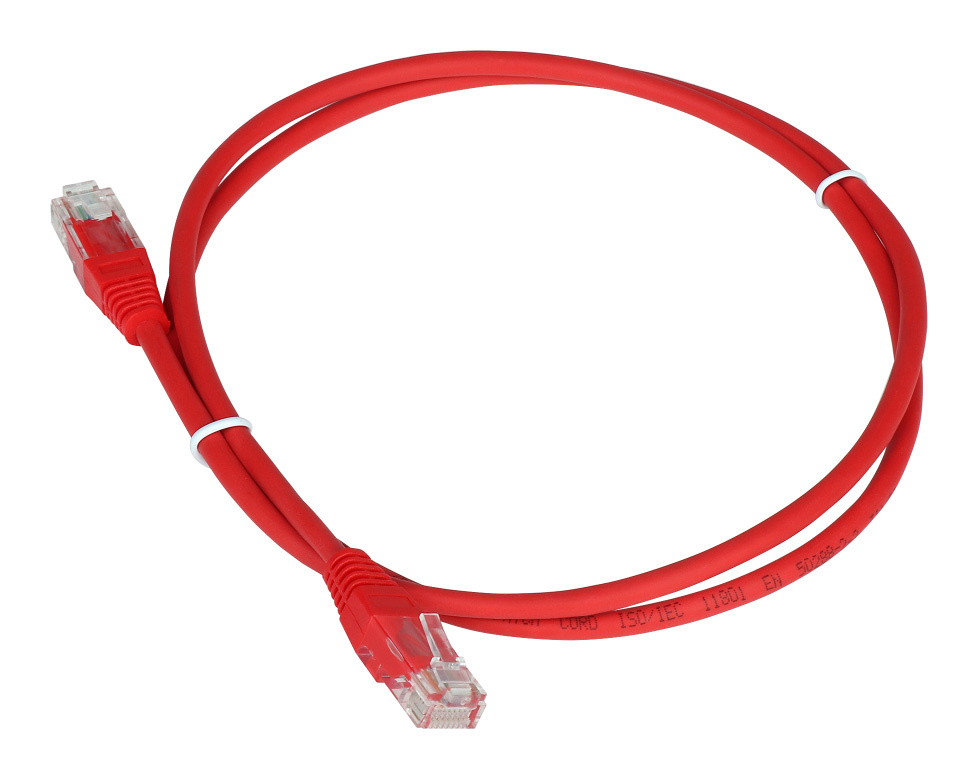 Патч-корд Lanmaster TWT-45-45-1.0-RD UTP вилка RJ-45-вилка RJ-45 кат.5е 1м красный ПВХ (уп.:1шт)