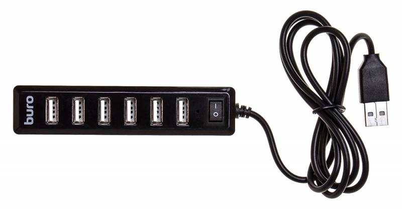 USB Hub  Неватека Разветвитель USB 2.0 Buro BU-HUB7-1.0-U2.0 7порт. черный