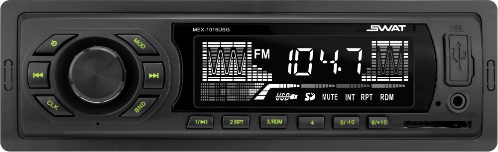 Головные устройства  Неватека Автомагнитола Swat MEX-1016UBG 1DIN 4x50Вт