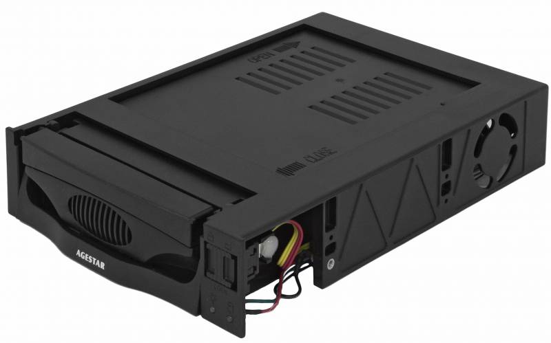 Mobile Rack  Неватека Сменный бокс для HDD AgeStar MR3-SATA(SW)-1F SATA II пластик черный 3.5"