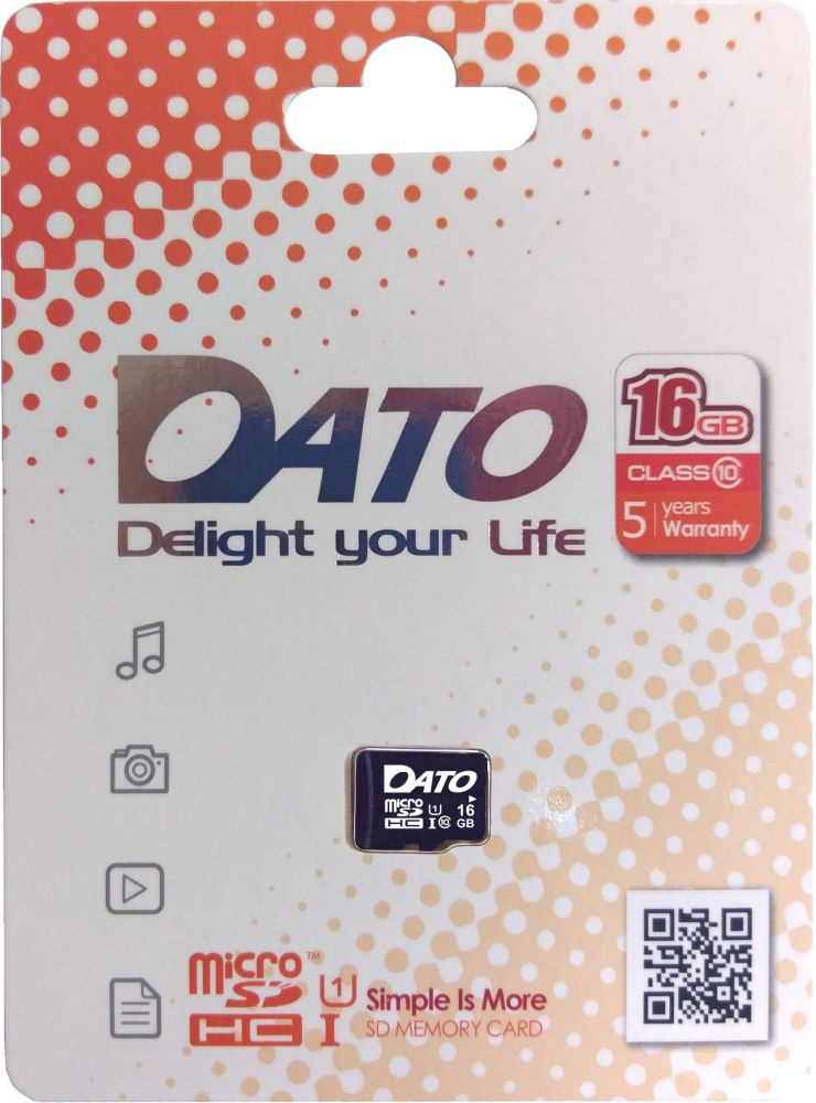 Флеш карта microSDHC 16Gb Class10 Dato DTTF016GUIC10 w/o adapter