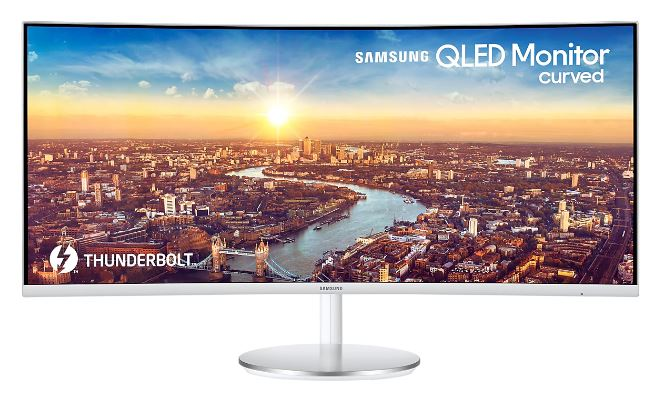 Монитор Samsung 34" C34J791WTM VA LED изогнутый 21:9 3440x1440 4ms 300cd 178/178 3000:1 HDMI DP 2*Thunderbolt3 M/M HAS USB White 1 year (LC34J791WTMXUE)