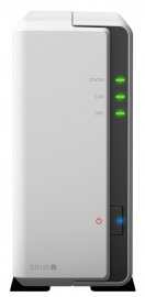 Система хранения данных Synology DS120j DC 800MhzCPU/512Mb/upto 1HDDs/SATA(3,5'')/2xUSB2.0/1GigEth/iSCSI/2xIPcam(upto 5)/1xPS/2YW repl DS119J (DS120j)