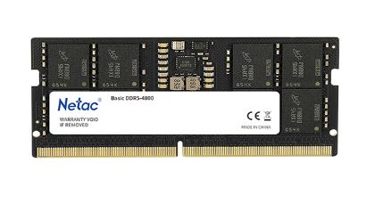 Оперативная память Netac Basic SO 16GB DDR5-4800 (NB5-38400) C40 40-40-40-77 1.1V Memory module (NTBSD5N48SP-16)