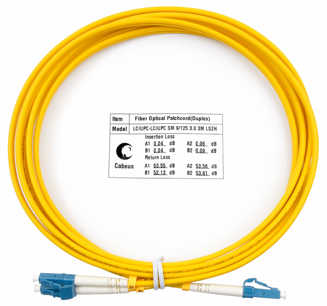 Cabeus FOP(d)-9-LC-LC-3m Шнур оптический duplex LC-LC 9/125 sm 3м LSZH (FOP(d)-9-LC-LC-3m)