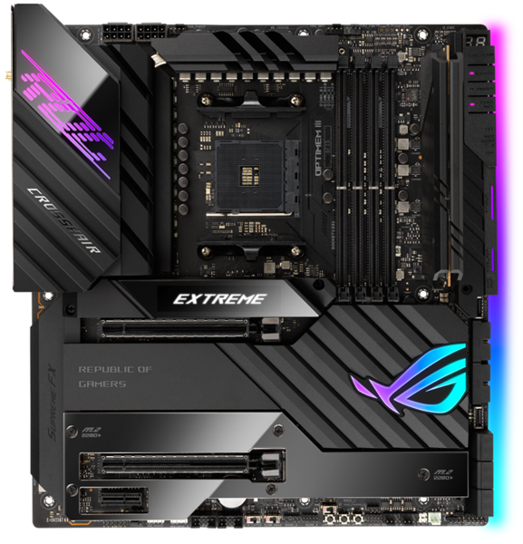 Материнская плата ASUS ROG CROSSHAIR VIII EXTREME, Socket AM4, X570, 4*DDR4, SLI+CrossFireX, SATA3 + RAID, Audio, Gb LAN, USB 3.2*16, USB 2.0*2, eATX ; 90MB1860-M0EAY0 (ROG CROSSHAIR VIII EXTREME)