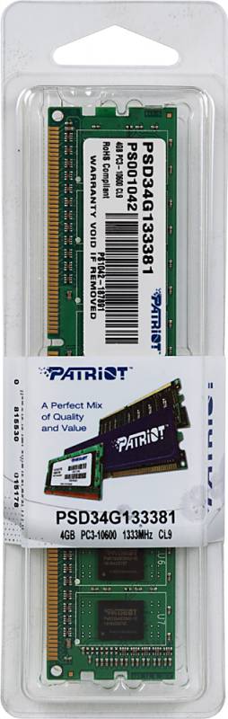 Модуль памяти DDR3 DIMM 4GB (PC3-10600) 1333MHz