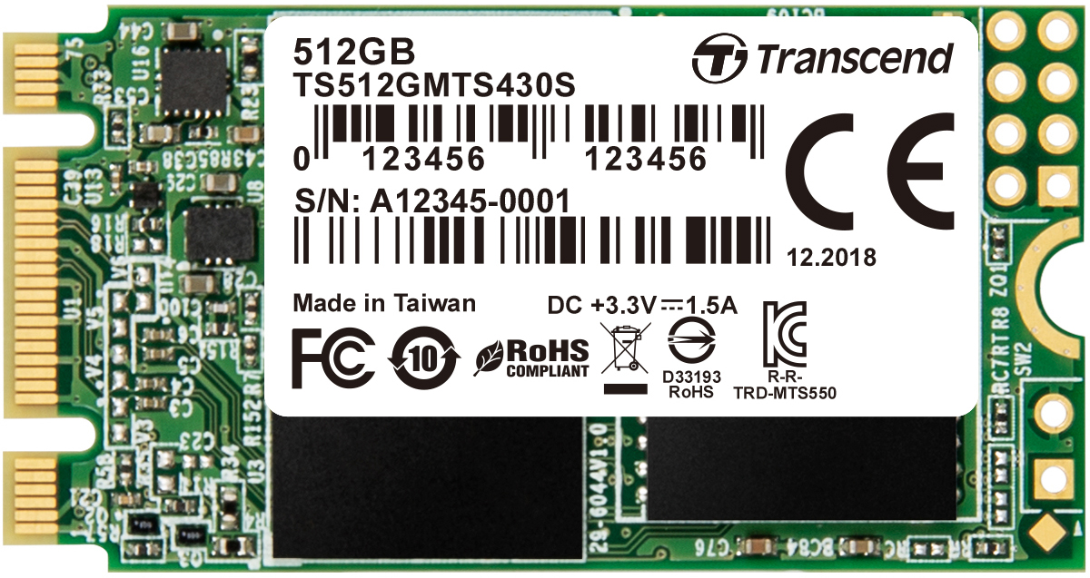 Твердотельный накопитель Transcend MTS430S TS512GMTS430S