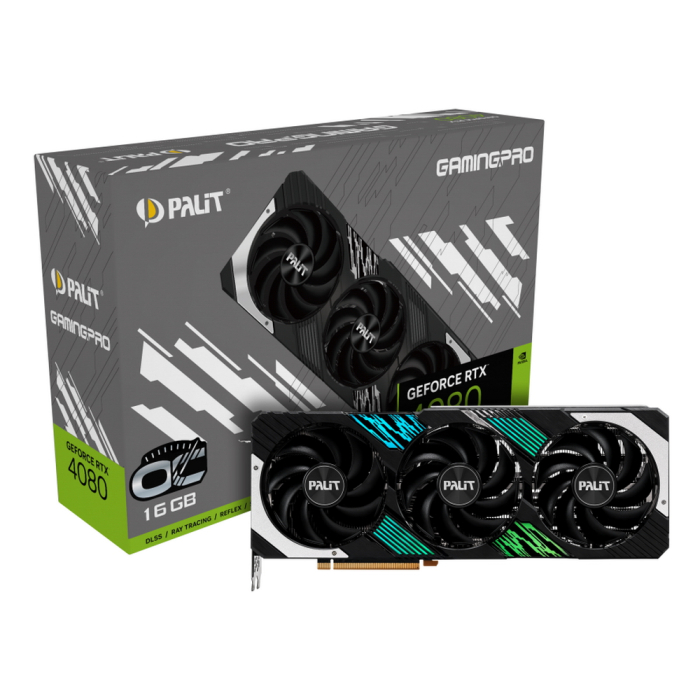 Видеокарта Palit PCI-E 4.0 PA-RTX4080 GAMINGPRO OC NVIDIA GeForce RTX 4080 16384Mb 256 GDDR6X 1260/19000 HDMIx1 DPx3 HDCP Ret