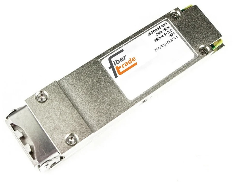 FiberTrade QSFP+ модуль, 40Гбит/с, 850нм, MPO/MTP-12, 100м (FT-QSFP+-SR4-M)