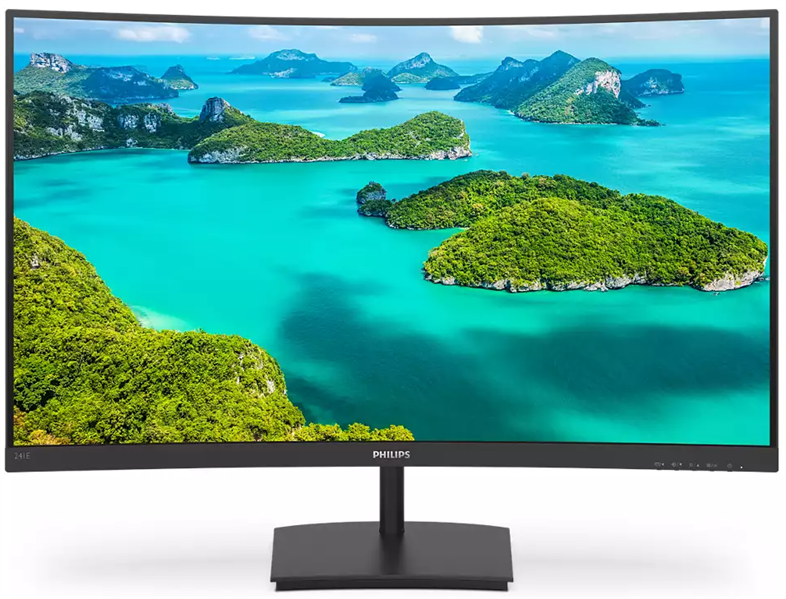 Монитор 23,6" Philips 241E1SC изогнутый 1920x1080 75 Гц VA LED 16:9 4ms VGA HDMI Mega Infinity DCR 3 000:1 178/178 250cd Tilt Black (241E1SC/00)