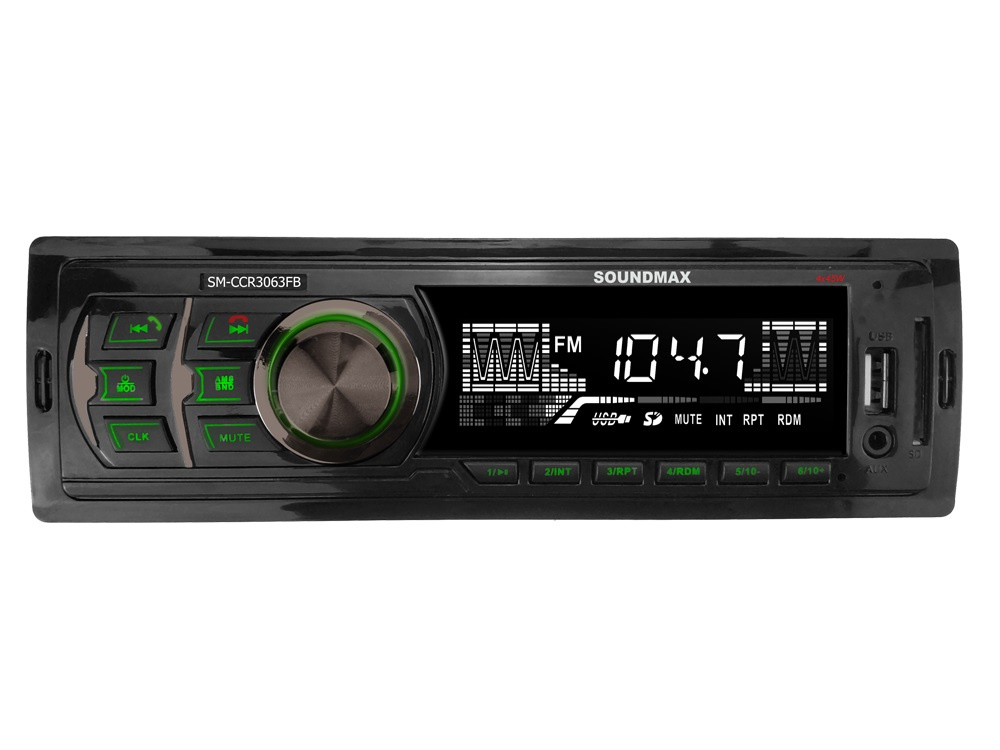 Головные устройства  Неватека Автомагнитола Soundmax SM-CCR3063FB 1DIN 4x45Вт