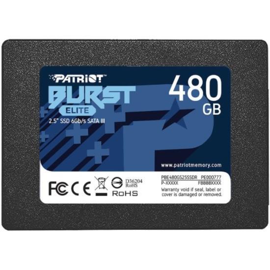 SSD PATRIOT Burst Elite 480Гб Наличие SATA 3.0 3D NAND Скорость записи 320 Мб/сек. Скорость чтения 450 Мб/сек. 2,5" TBW 200 Тб PBE480GS25SSDR
