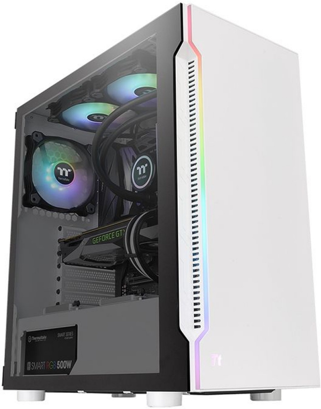 Корпус Thermaltake H200 TG Snow RGB белый без БП ATX 1x120mm 2xUSB3.0 audio bott PSU