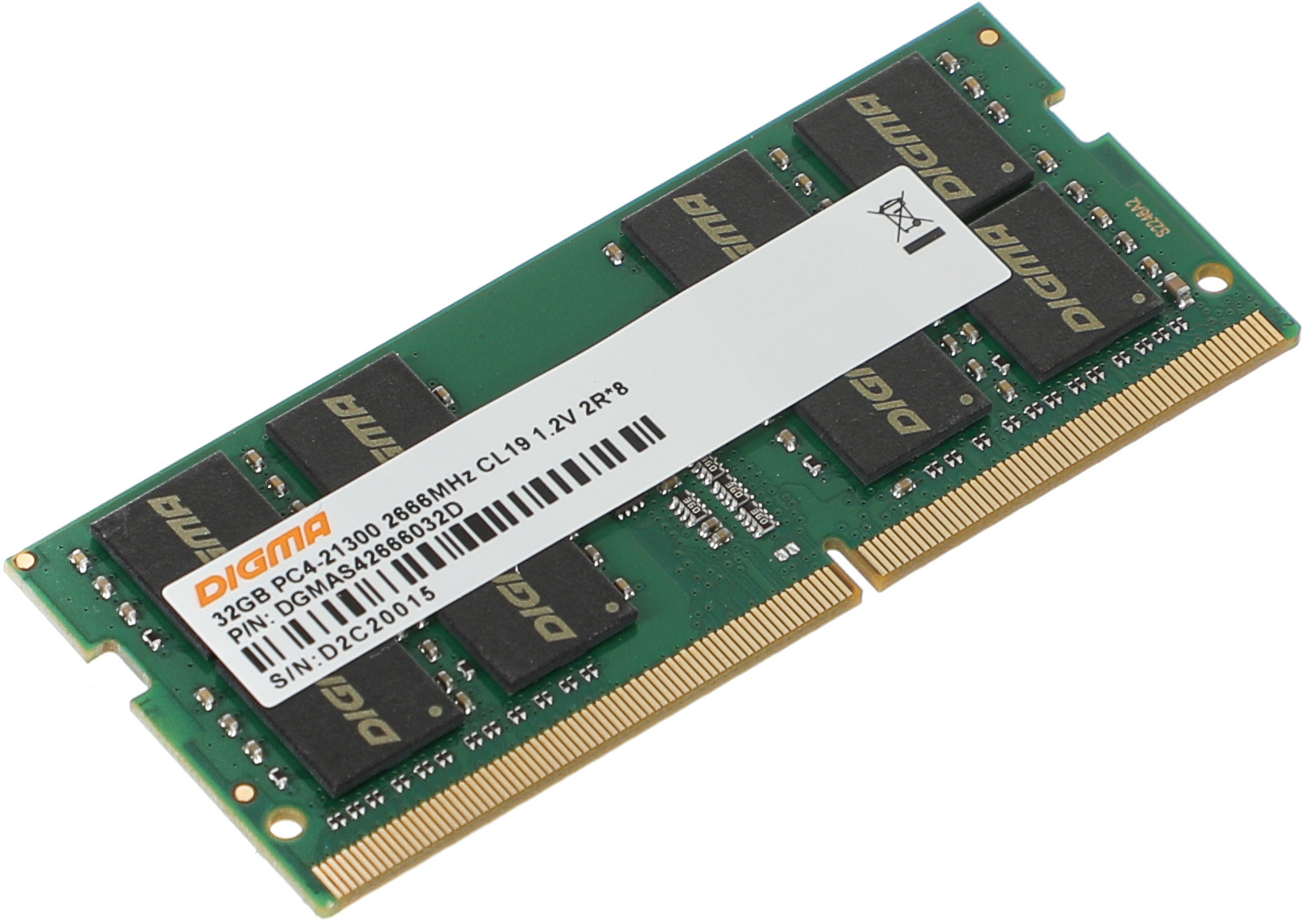 Память DDR4 32Gb 2666MHz Digma DGMAS42666032D RTL PC4-21300 CL19 SO-DIMM 260-pin 1.2В dual rank