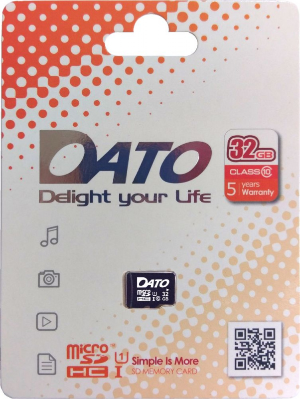 Флеш карта microSDHC 32Gb Class10 Dato DTTF032GUIC10 w/o adapter