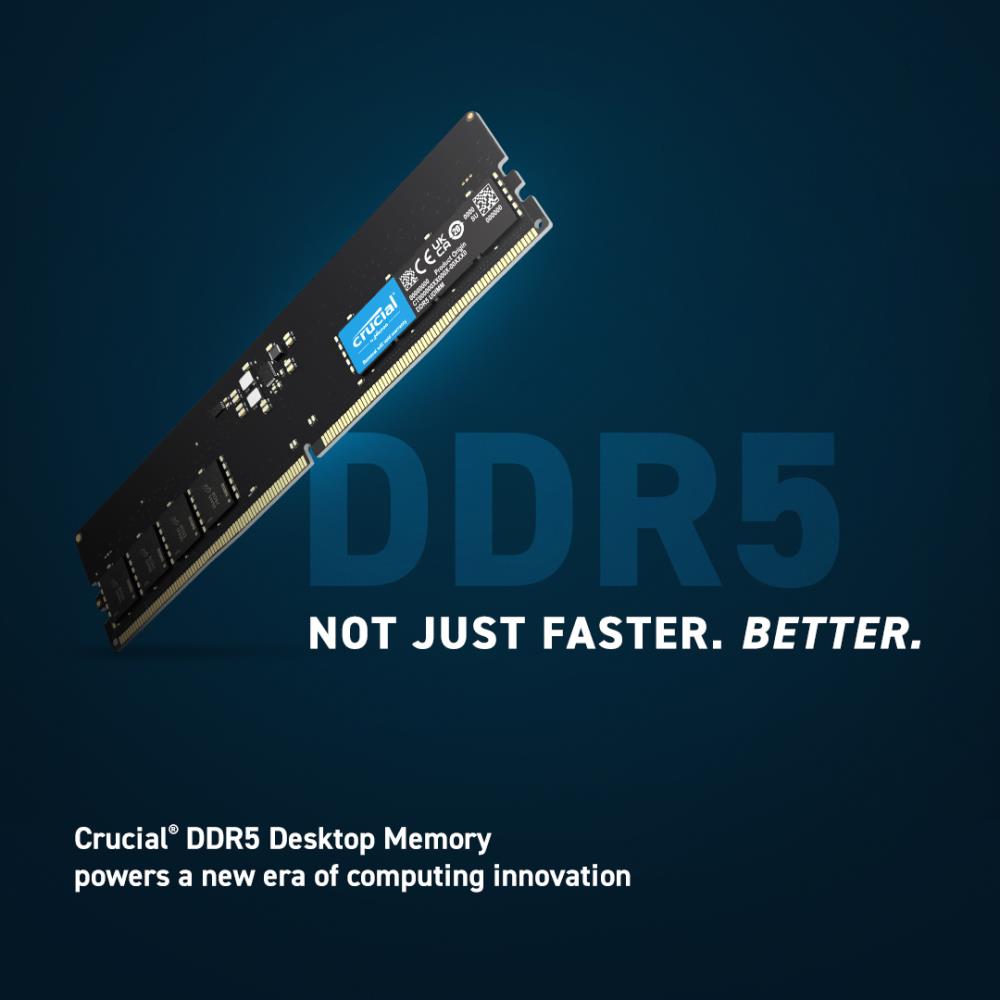   Неватека Память DDR5 16Gb 4800MHz Crucial CT16G48C40U5 RTL PC5-38400 CL40 DIMM 288-pin 1.1В dual rank