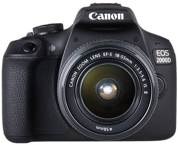 Зеркальный Фотоаппарат Canon EOS 2000D KIT черный 24.1Mpix 18-55mm f/3.5-5.6 IS II 3" 1080p Full HD SDXC Li-ion (с объективом)