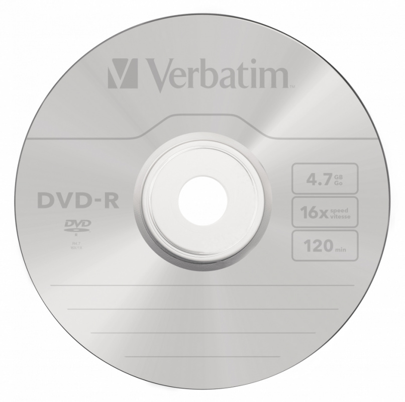 Диск DVD-R Verbatim 4.7Gb 16x Cake Box (50шт) (43548)