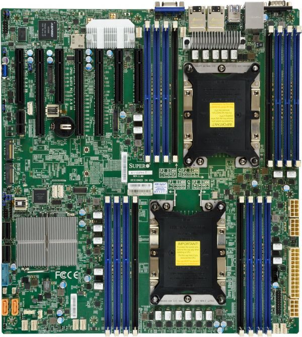 Материнская Плата SuperMicro MBD-X11DPH-T-O Soc-3647 iC624 eATX 16xDDR4 10xSATA3 SATA RAID iX557 2х10GgbEth Ret