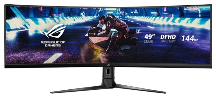 Монитор ASUS 49" ROG Strix XG49VQ VA LED изогнутый 3840x1080, 4ms, 450cd/m2, 178°/178°, 3000:1, HDMI*2, DP, USB-Hub, 144Hz, HDR, колонки, FreeSync, Tilt, Swivel, HAS, VESA, Black, 90LM04H0-B01170 (XG49VQ)