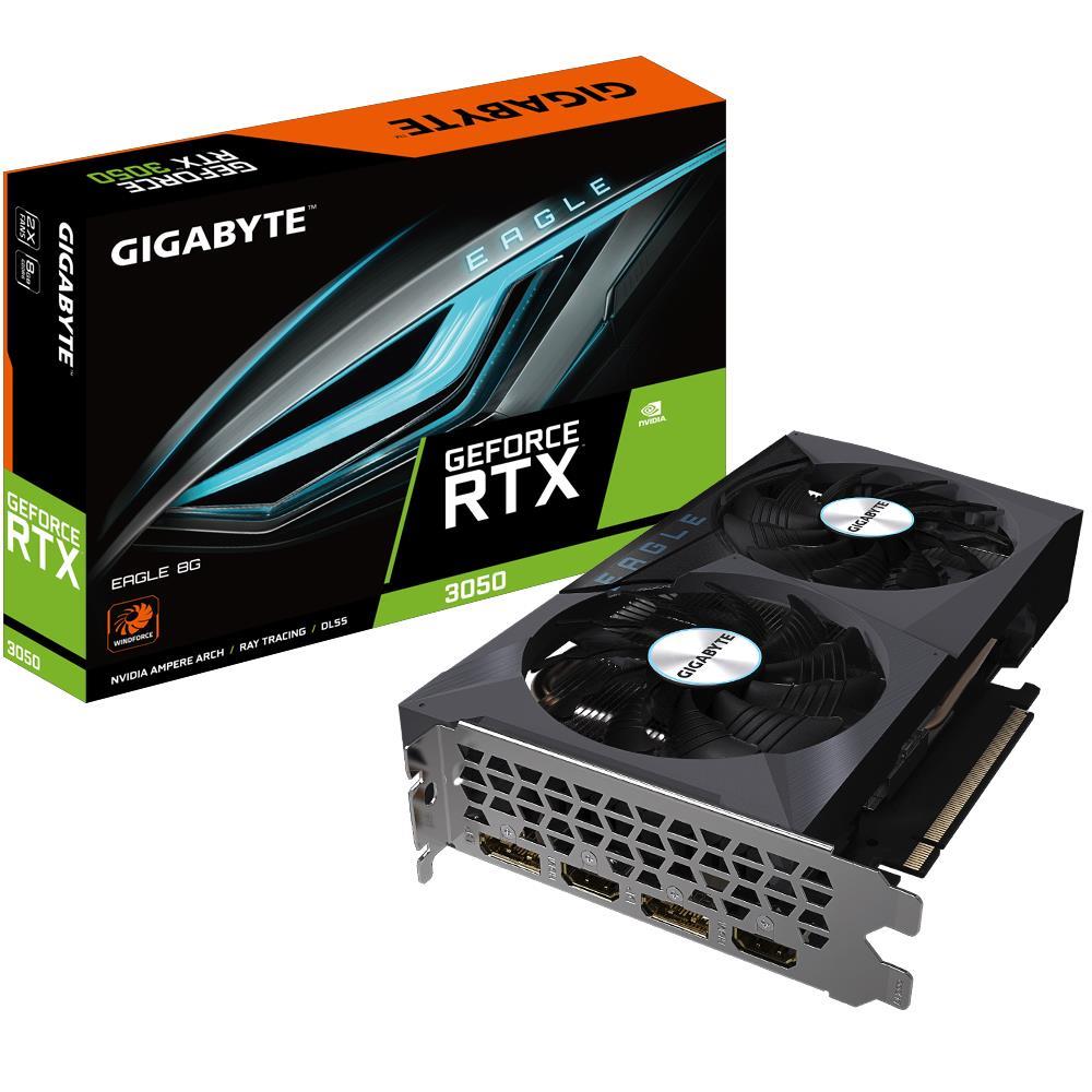 Видеокарта PCIE16 RTX3050 8GB GDDR6 GV-N3050EAGLE-8GD GIGABYTE