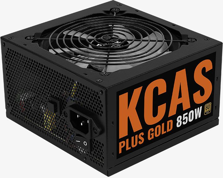  Блок питания Aerocool ATX 850W KCAS PLUS GOLD 850W RGB 80+ gold (24+4+4pin) APFC 120mm fan color LED 7xSATA RTL