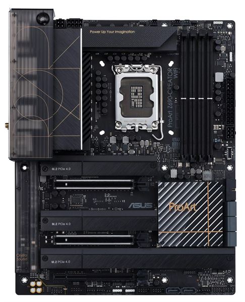 Материнская плата ASUS PROART Z690-CREATOR WIFI, LGA1700, Z690, 4*DDR5, HDMI+DP, CrossFireX, SATA3 + RAID, Audio, Gb LAN, USB 3.2*8, USB 2.0*6, COM*1 header, ATX ; 90MB19H0-M0EAY0 (PROART Z690-CREATOR WIFI)