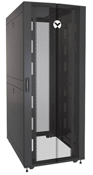   Неватека Коммуникационный шкаф Vertiv Rack 42U 1998mm H x 800mmW x 1215mm D with 77% Perforated Locking Front Door, 77% Perforated Split Locking Rear Doors, Color RAL 7021 Black gray (VR3350)