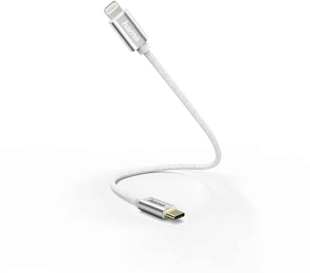 Кабель Hama 00187209 USB Type-C (m) Lightning (m) 0.2м белый