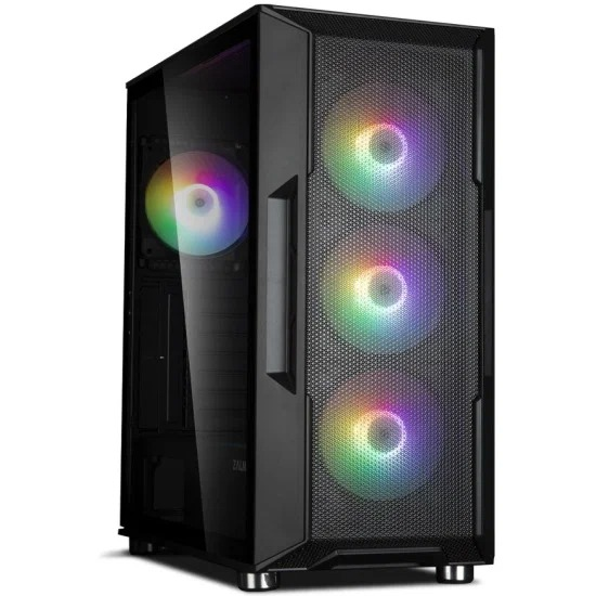 Корпус ZALMAN I3 NEO BLACK, ATX, BLACK, FRONT MESH, WINDOW, 2x3.5", 3x2.5", 1xUSB2.0, 2xUSB3.0, FAN CONTROLLER, FRONT 3x120mm RGB, REAR 1x120mm RGB (I3 NEO Black)