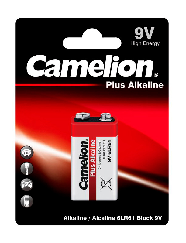 Батарея Camelion Plus Alkaline 6LR61-BP1 9V 550mAh (1шт) блистер